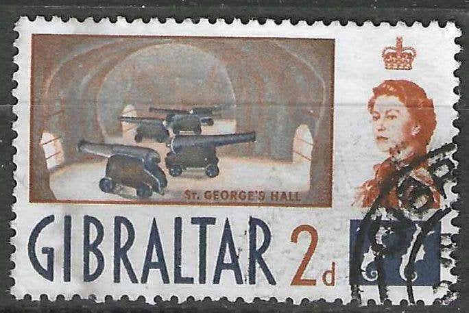 Gibraltar 1960/1966 - Yvert 147 - St. George’s Hall - 2 (ST), Verzenden, Gestempeld