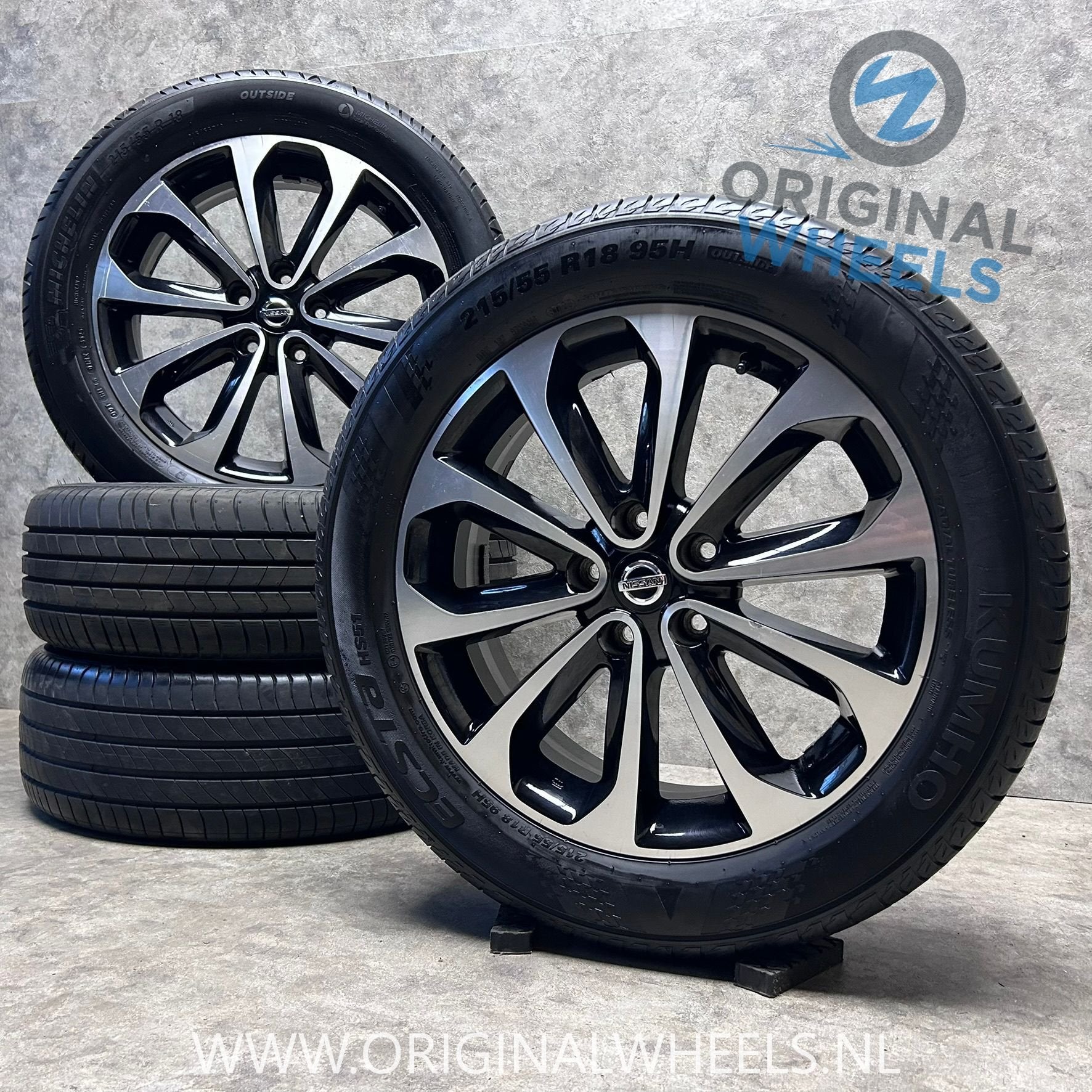 18 inch originele velgen + zomerbanen Nissan Qashqai 8086-25, Pneus et Jantes, 215 mm, Véhicule de tourisme, Pneus été