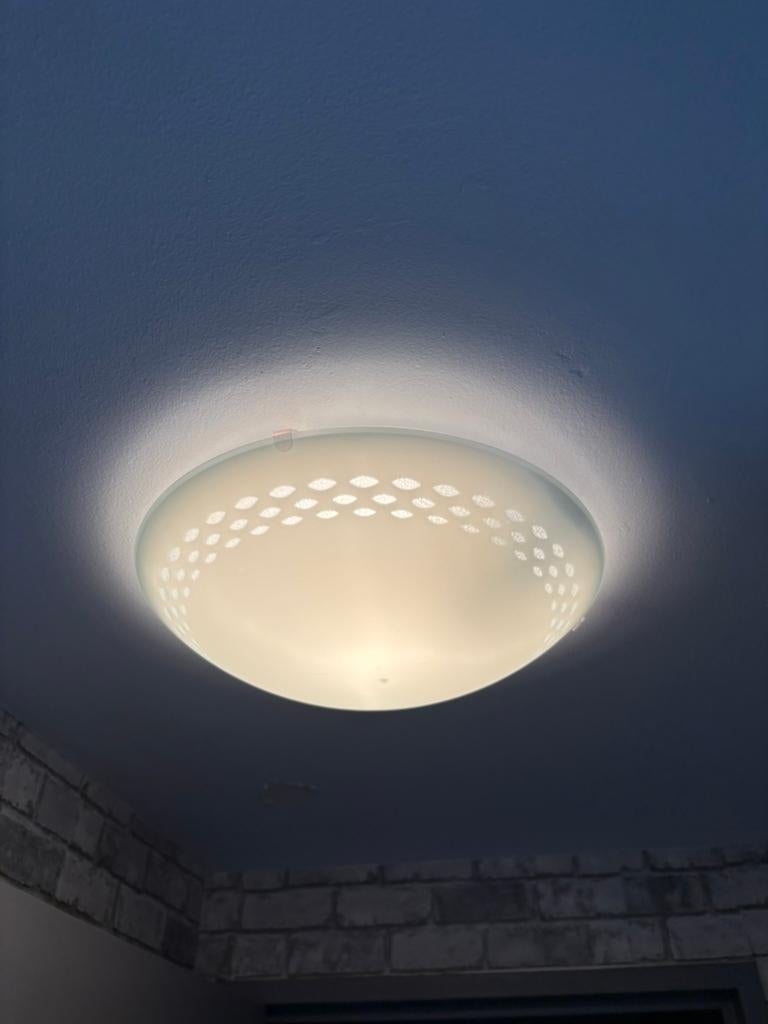 Glazen plafondlamp, Ophalen, Zo goed als nieuw, Glas