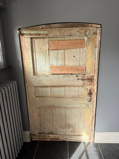 Prachtige authentieke staldeur pistachegroen - eyecatcher, Gebruikt, Binnendeur, Minder dan 200 cm, Hout
