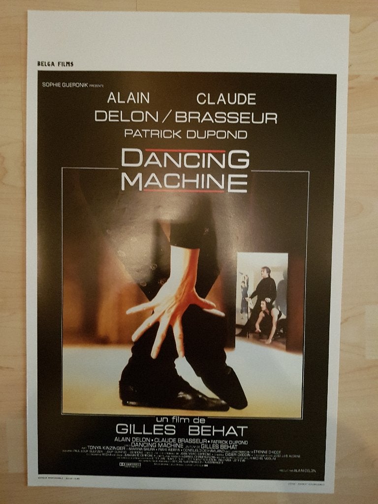 filmaffiche Alain Delon Dancing Machine 1990 filmposter, Rechthoekig Staand, Ophalen of Verzenden, Zo goed als nieuw, A1 t/m A3