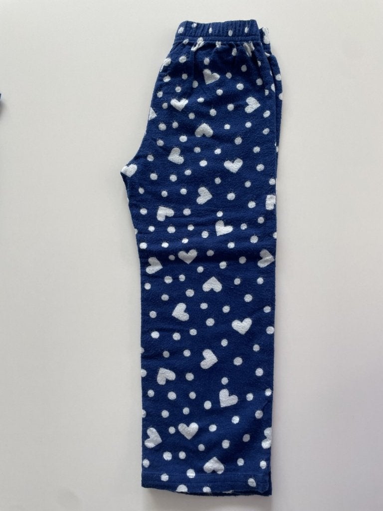 Blauwe flanellen pyjamabroek maat 98/104, Kinderen en Baby's, Kinderkleding | Maat 104, Nacht- of Onderkleding, Meisje, Ophalen of Verzenden