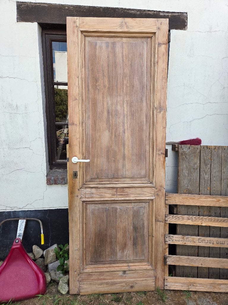 Antieke houten binnendeur, Doe-het-zelf en Bouw, Ophalen, Gebruikt, Minder dan 80 cm, 215 cm of meer