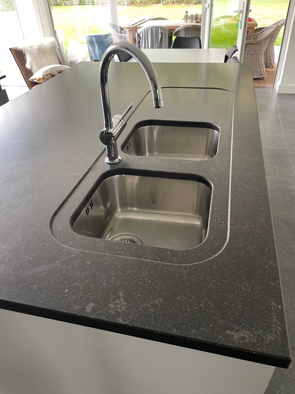 Composiet keukenblad met Grohe kraan  350€, Ophalen, Zo goed als nieuw