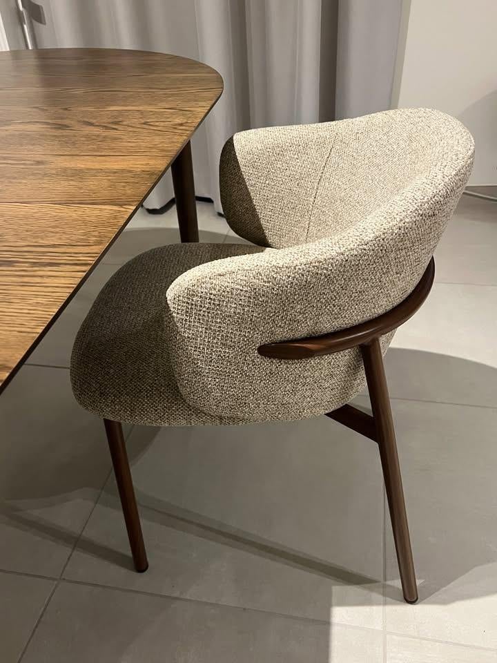 Chaise salle à manger - Luna Greige - Design Japandi, Huis en Inrichting, Stoelen, Nieuw, Vijf, Zes of meer stoelen, Metaal, Stof