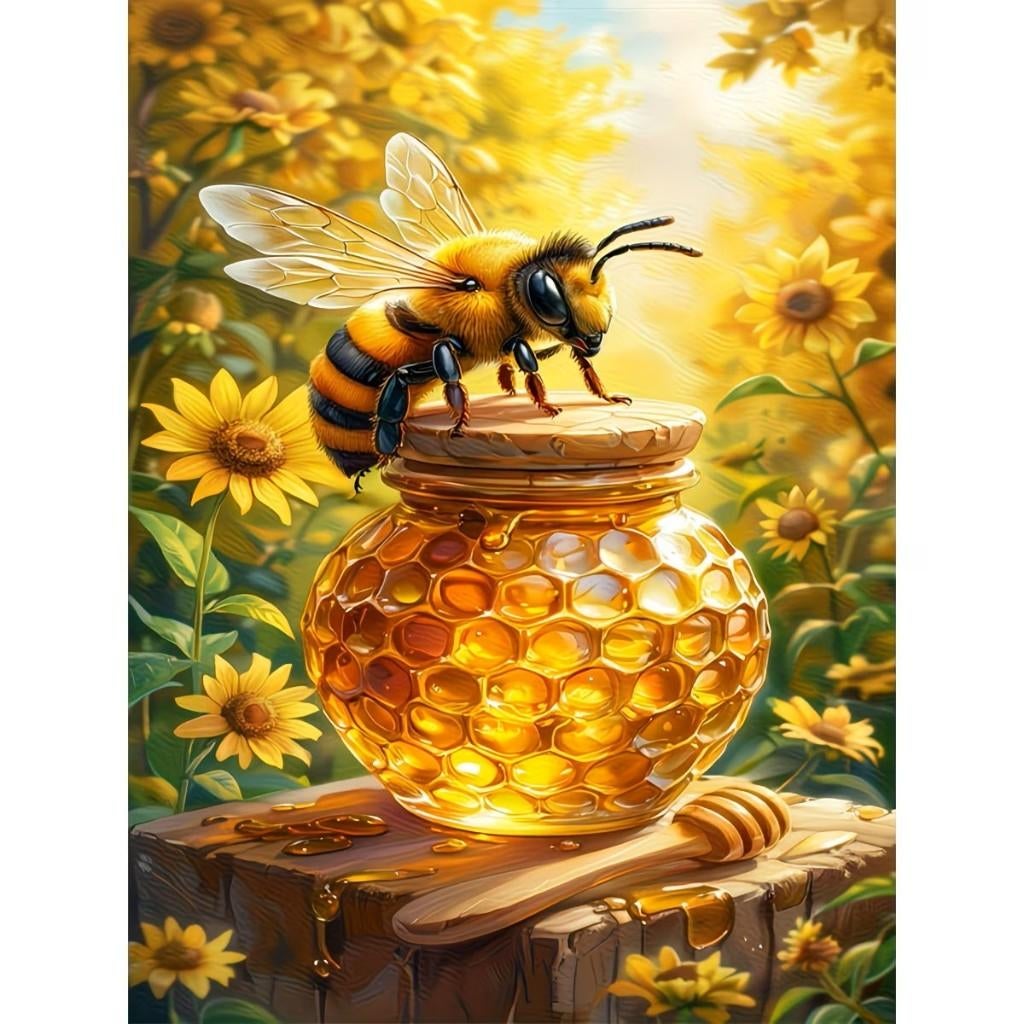 nr 29 Diamond Painting bij honing 50x40cm (vierkant), Verzenden, Nieuw, Meerkleurig, Educatief