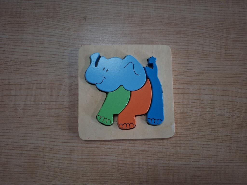 puzzel olifant, Ophalen of Verzenden, Minder dan 10 stukjes, Zo goed als nieuw, Van hout
