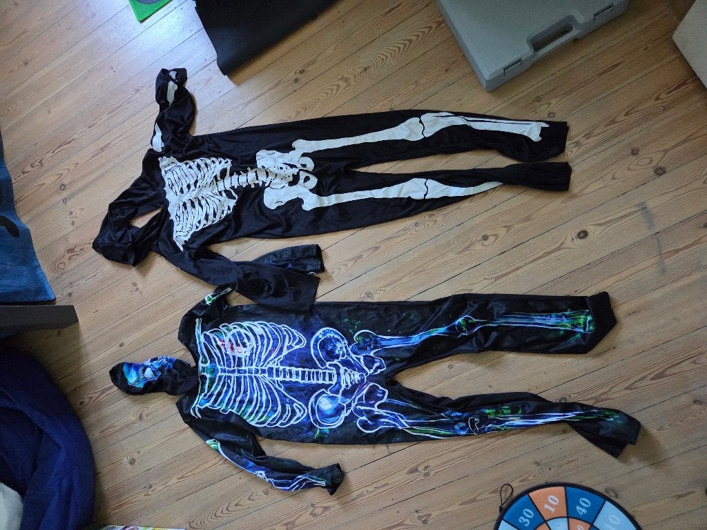 2x skelet verkleedpak halloween carnaval, Enlèvement ou Envoi, Comme neuf, Garçon