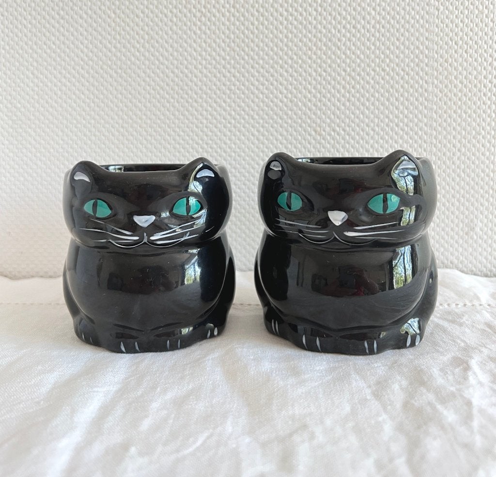 Lot de 2 tasses Chat Noir, Maison & Meubles, Cuisine | Vaisselle, Utilisé, Tasse(s) et/ou soucoupe(s), Vintage, Céramique, Autres marques