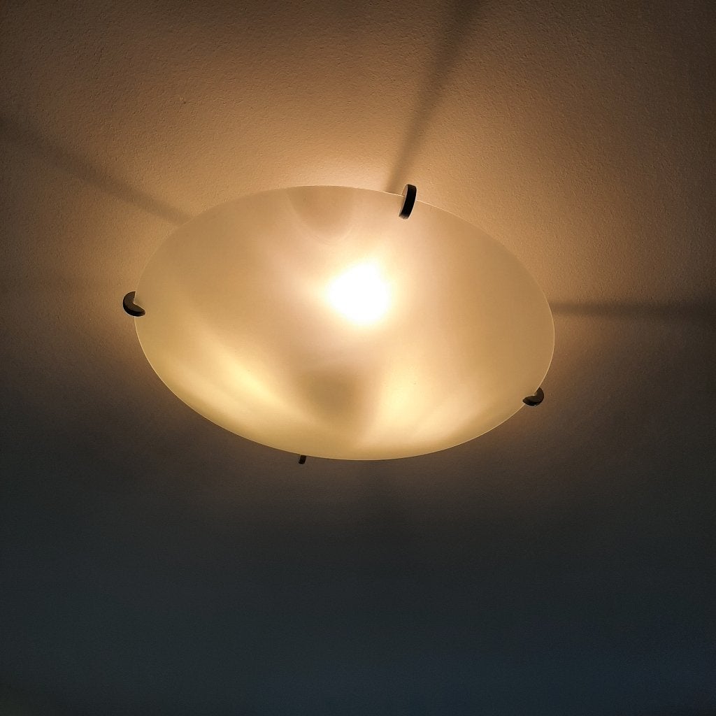 IKEA plafondlamp - 3 lichtpunten - matte glazen kap, IKEA, Enlèvement, Verre, Plafonnier