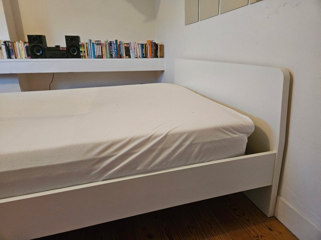 Lit + matelas + surmatelas, Maison & Meubles, Enlèvement, Utilisé, Sommier, 200 cm