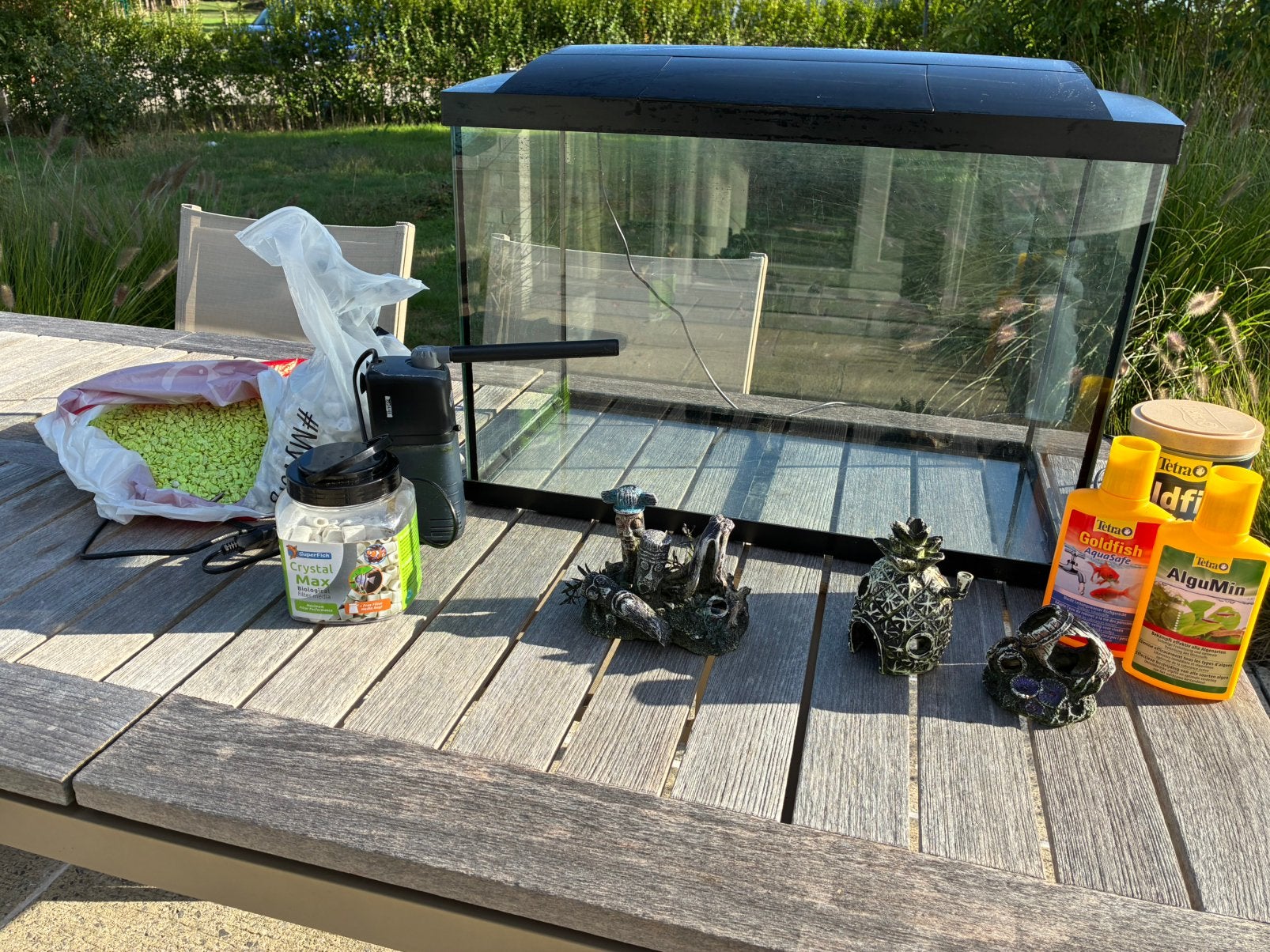 Aquarium met toebehoren, Dieren en Toebehoren, Ophalen, Inclusief toebehoren, Zo goed als nieuw, Aquariummeubel