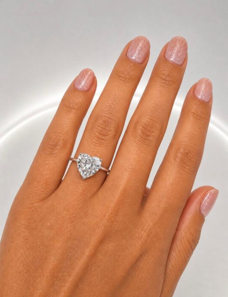 Hart vorm diamant ring 2ct 14k goud, Ophalen of Verzenden, Zo goed als nieuw, Wit