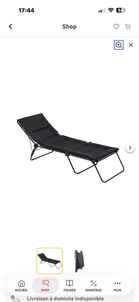 A vend chaise longue bain de soleil marque Lafuma 269€ neuve, Enlèvement, Neuf, Pliant