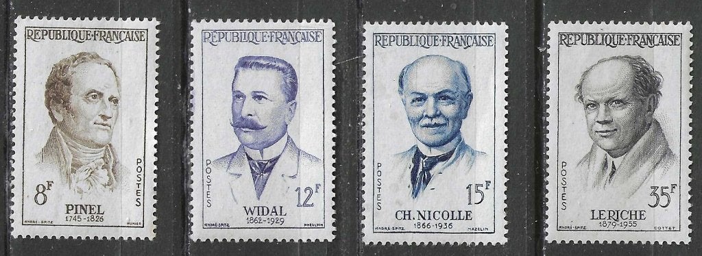Frankrijk 1958 - Yvert 1142-1145 - Beroemde Artsen (PF), Verzenden, Postfris