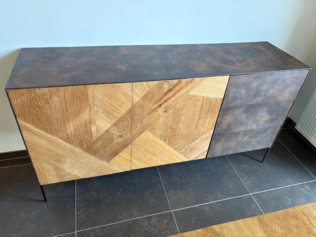 Dressoir kast, Huis en Inrichting, Ophalen, 150 tot 200 cm, Teakhout, Met lade(s)