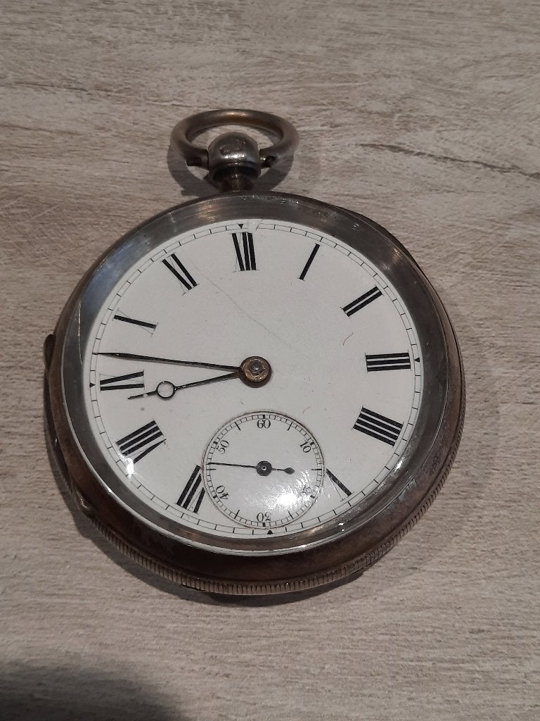 Antiek Engels zilveren zakhorloge ca. 1850-1875, Handtassen en Accessoires, Horloges | Antiek, Overige merken, Zakhorloge, Ophalen of Verzenden