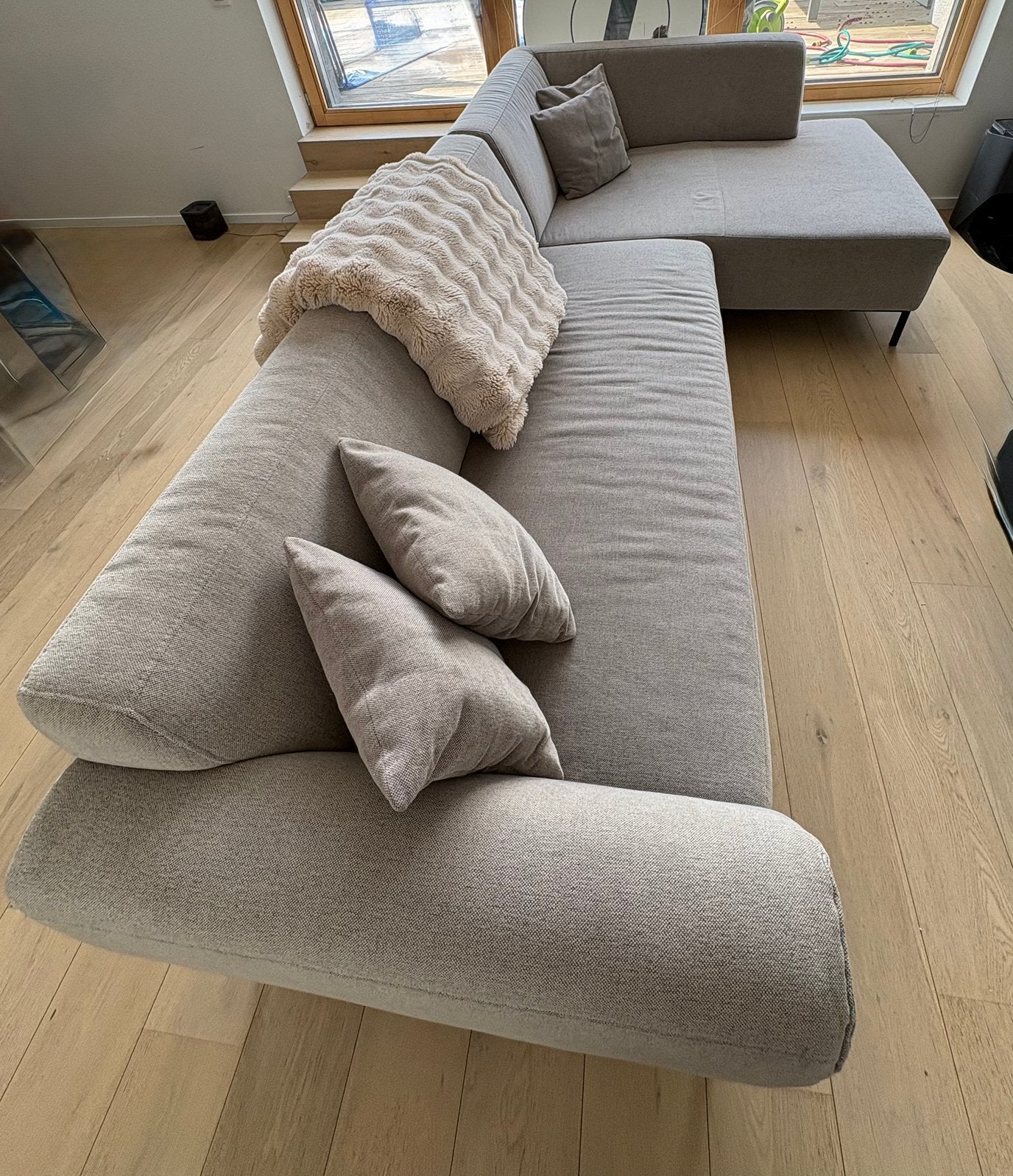 Siège confortable gris avec 4 coussins, 150 cm ou plus, 300 cm ou plus, Scandinavisch, Enlèvement