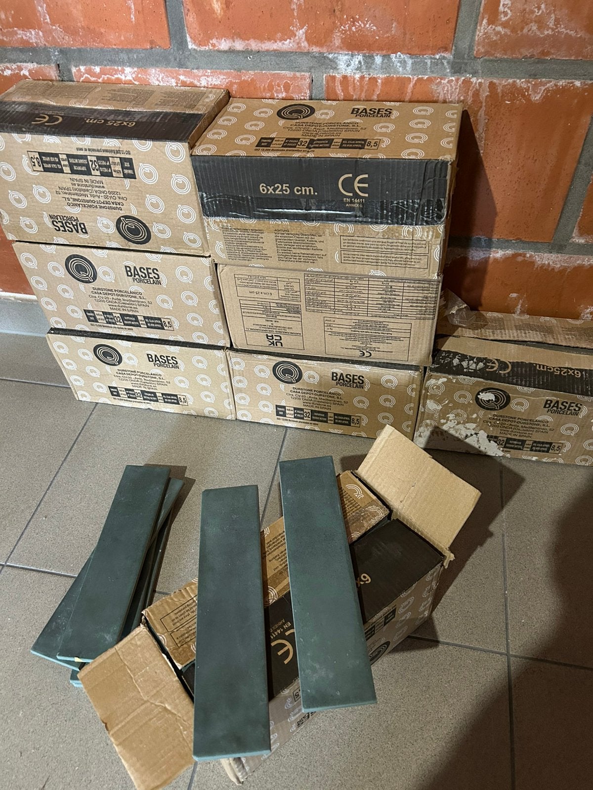 Wandtegels 6x25 matgroen, Ophalen, Zo goed als nieuw, Wandtegels