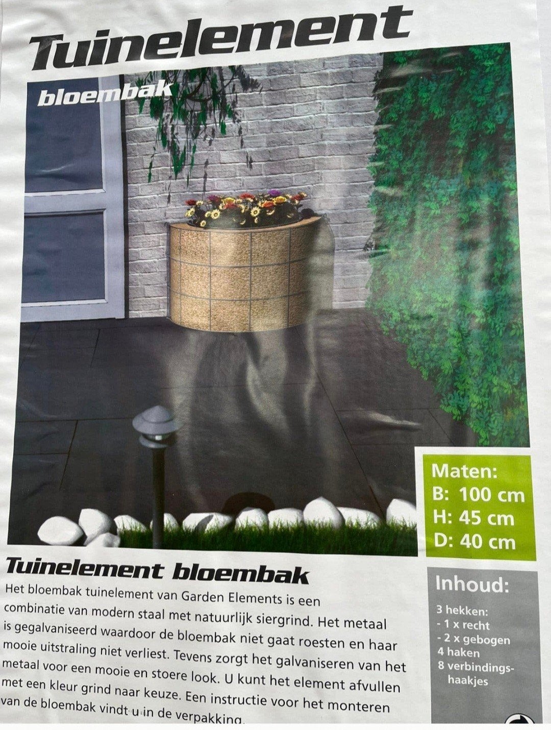 Superpromo! 56 steenkorf bloembak voor €175, Ophalen, Nieuw, Tuin