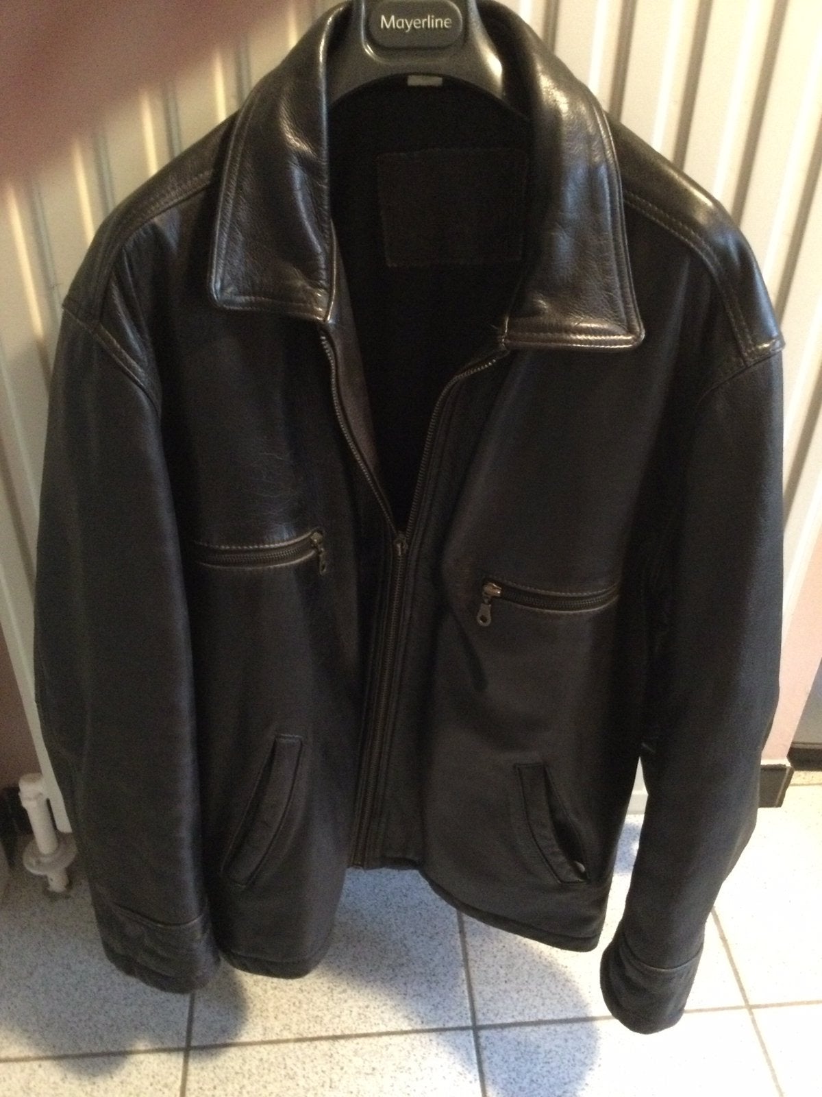 Leder jas XL Genuine Leather, Motoren, Genuine, Heren, Jas | leer, Ophalen of Verzenden