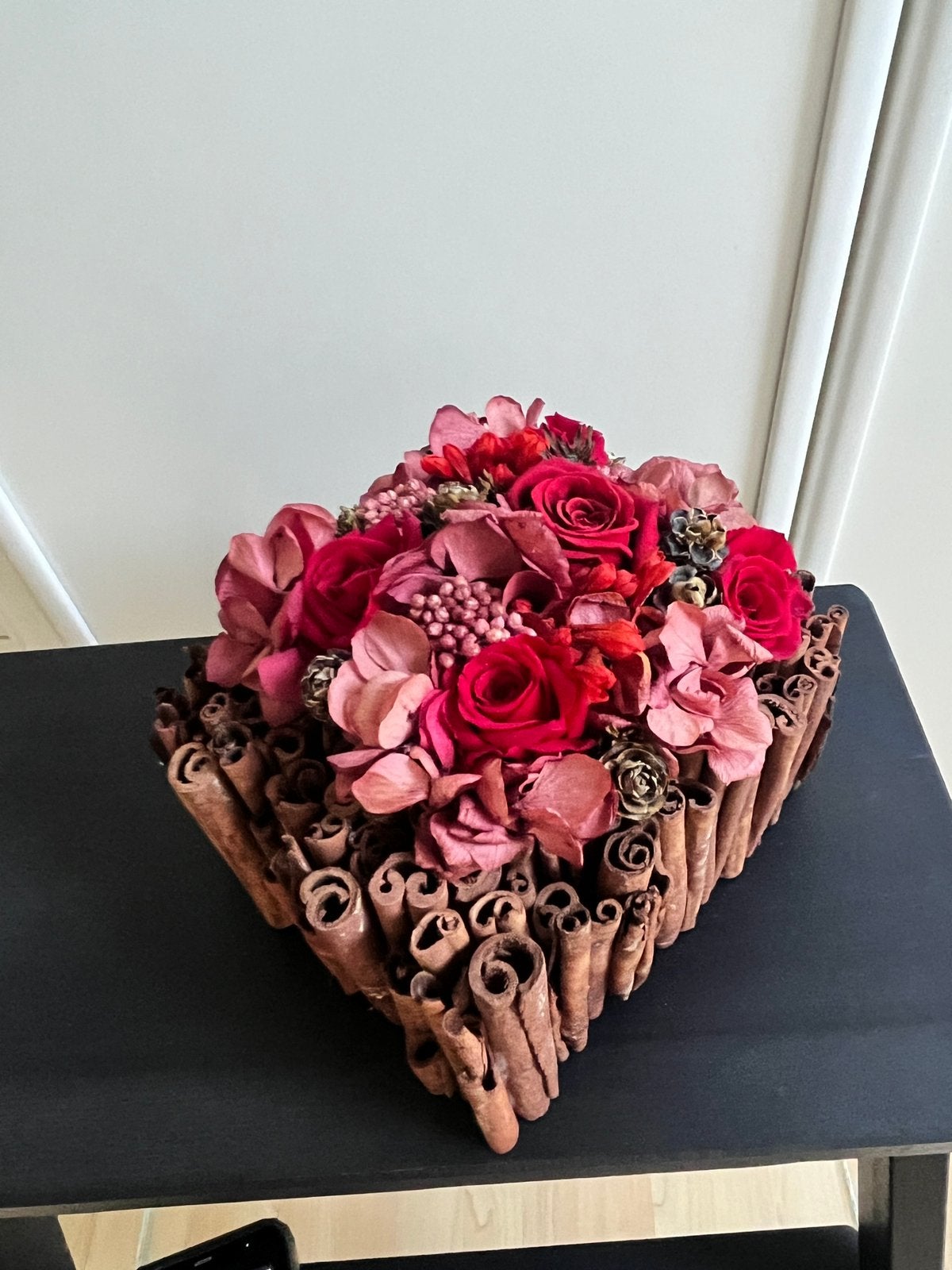 Montage florale fleurs naturelles lyophilisées, Huis en Inrichting, Ophalen of Verzenden, Zo goed als nieuw