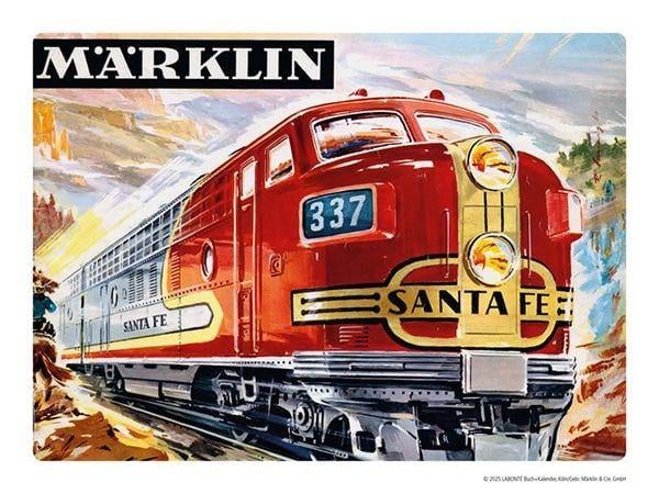 PLAQUE METALLIQUE - CATALOGUE MÄRKLIN 1961 - LOCO SANTA FE, Neuf, Enlèvement ou Envoi, Livre, Revue ou Catalogue, NS