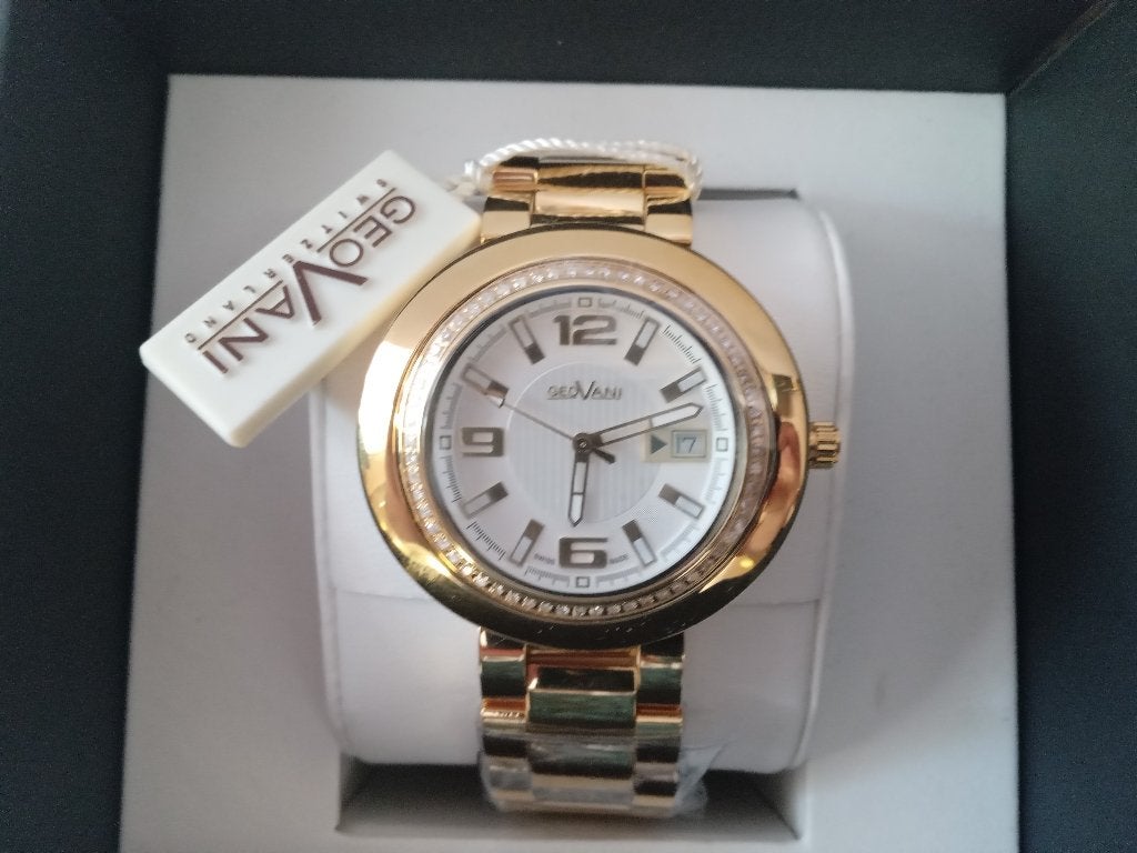 Montre Swiss Diamond pour femmes, Bijoux, Sacs & Beauté, Autres marques, Enlèvement ou Envoi, Cuir, Acier