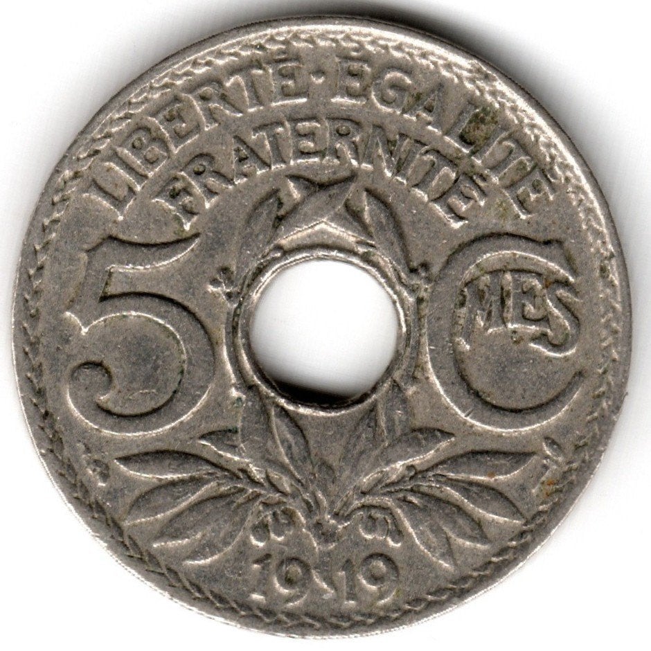Frankrijk : 5 Centimes 1919 KM#865a Ref 16847, Ophalen of Verzenden, Frankrijk, Losse munt