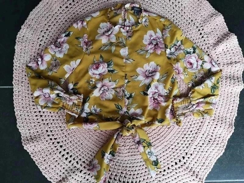 Blouse bloemen, Kleding | Dames, Maat 38/40 (M), Primark, Geel, Nieuw