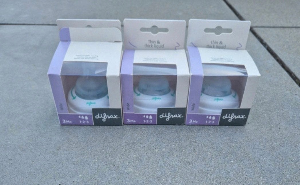 difrax 1-2-3 Fopspeen fles wide, Kinderen en Baby's, Babyvoeding en Toebehoren, Ophalen of Verzenden
