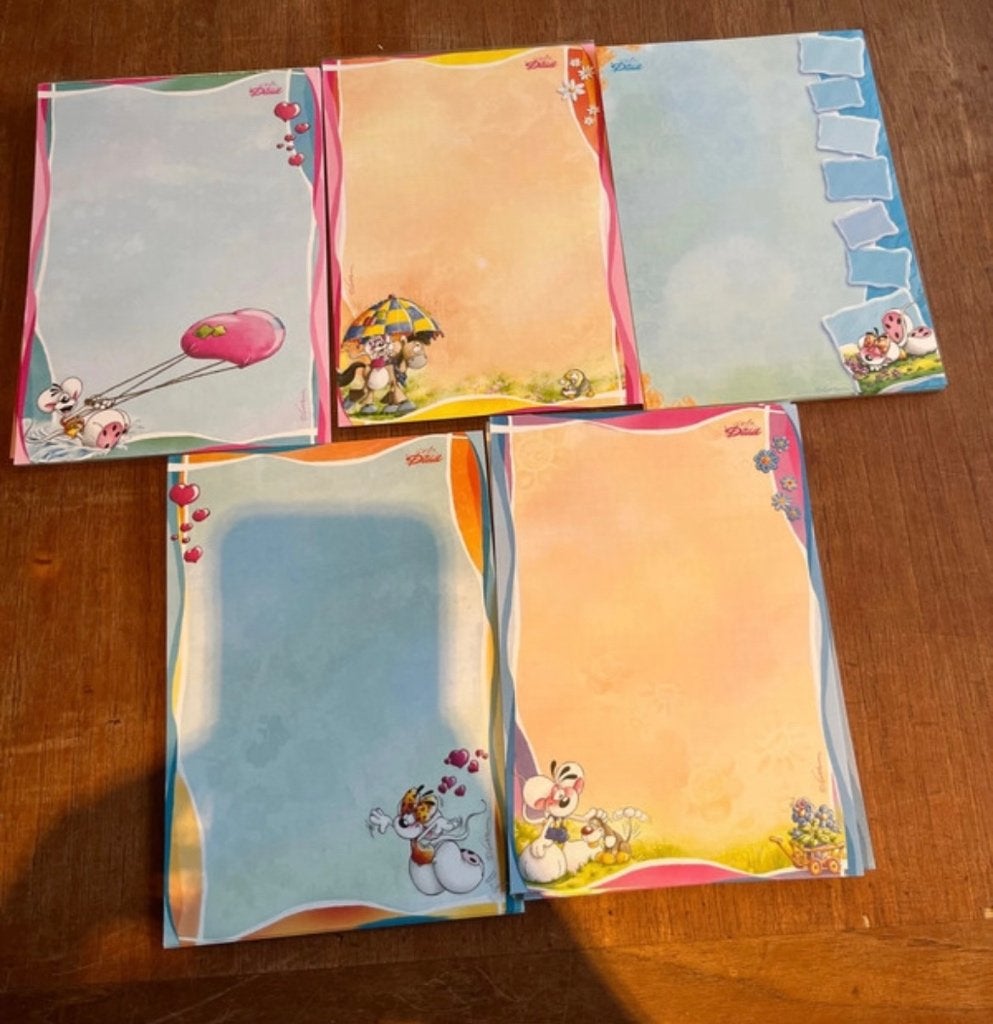 5 A5 Blaadjes, Verzamelen, Ophalen, Diddl, Zo goed als nieuw, Papier, Kaart of Schrift