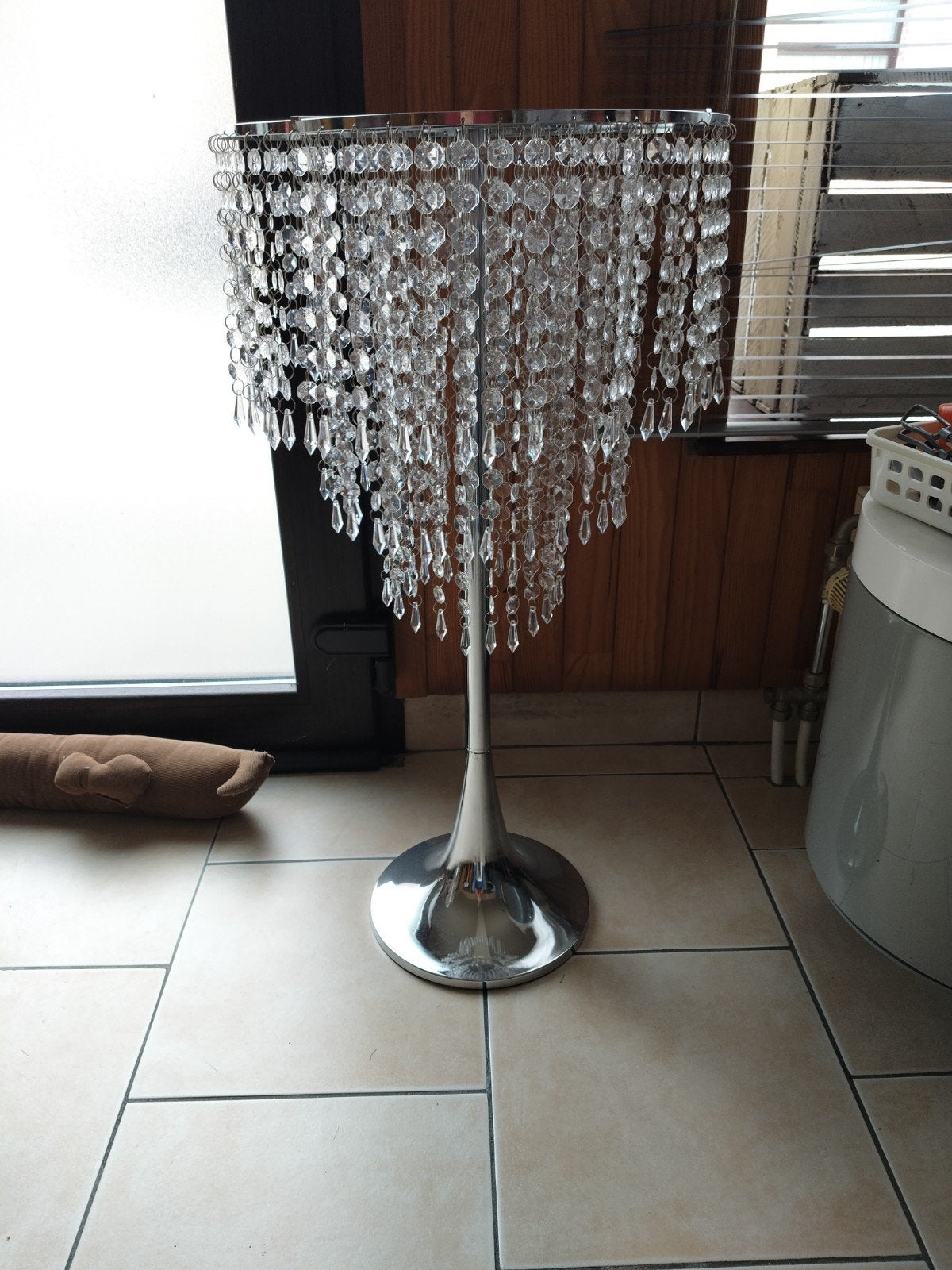 colonne métallique strass, Moins de 100 cm, Beau centre de table pour mariage, Comme neuf, Enlèvement