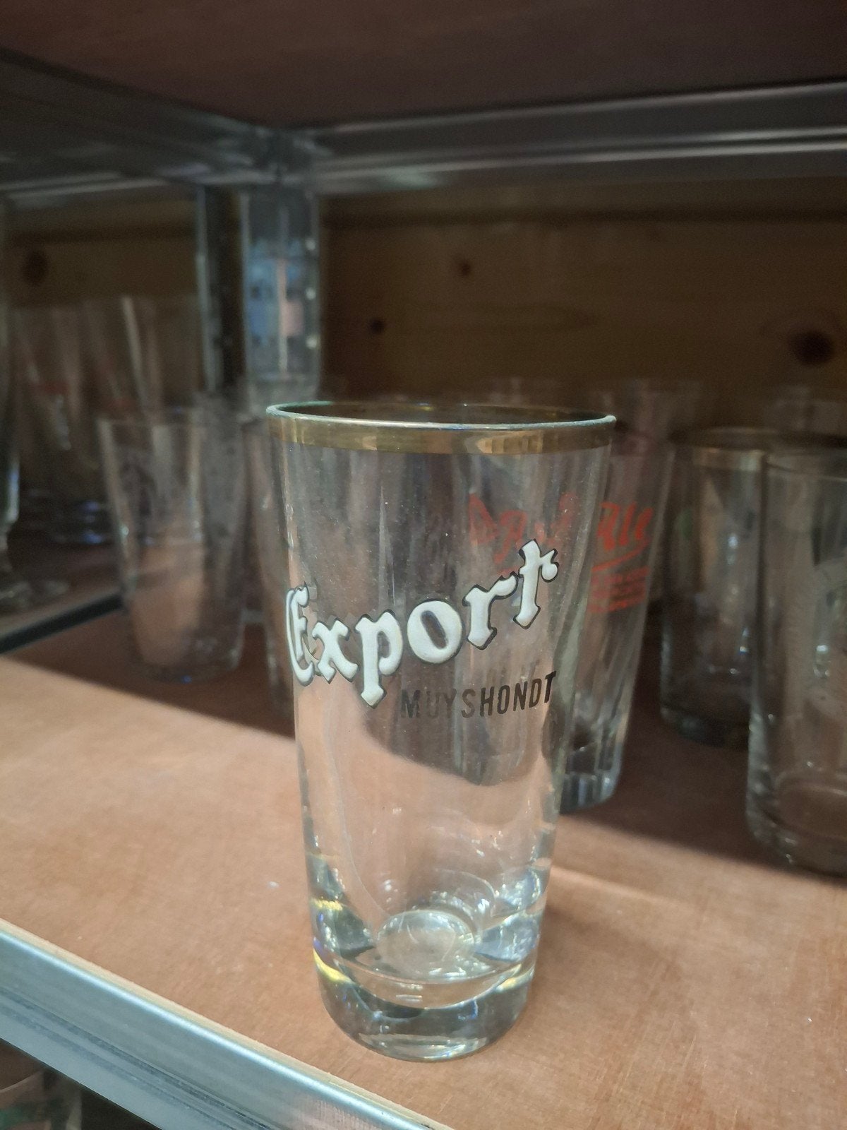 Oud email bierglas export muyshondt, Ophalen of Verzenden