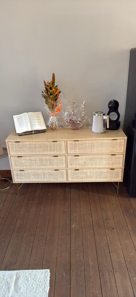 Dressoir 6 lades, Huis en Inrichting, Ophalen, Gebruikt, 100 tot 150 cm, Met lade(s)