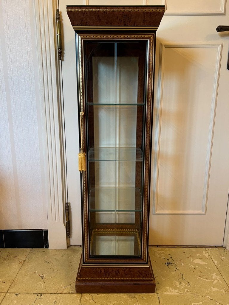 Klassieke kolomvitrine / vitrinekast (jaren '80 stijl), Ophalen, Minder dan 50 cm, Gebruikt, Neoklassiek