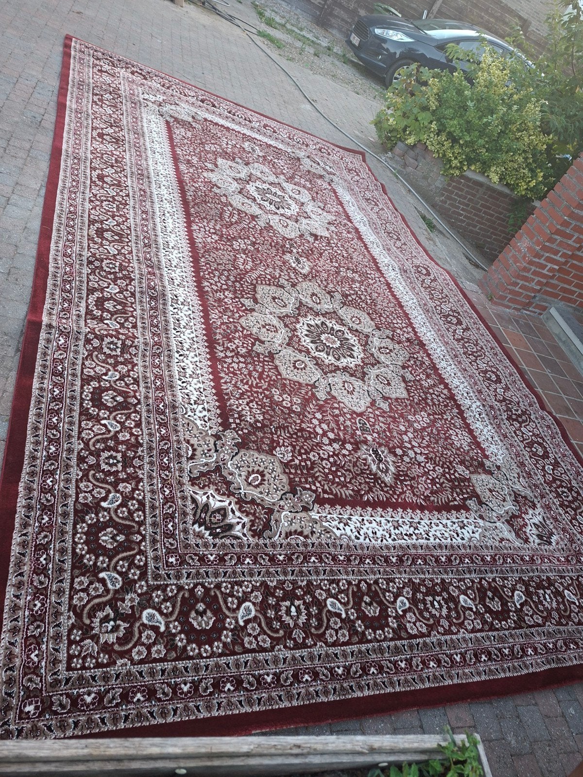 Groot vloerkleed 280 x 480 cm — bordeaux/rood, Huis en Inrichting, Stoffering | Tapijten en Vloerkleden, Ophalen, Beige