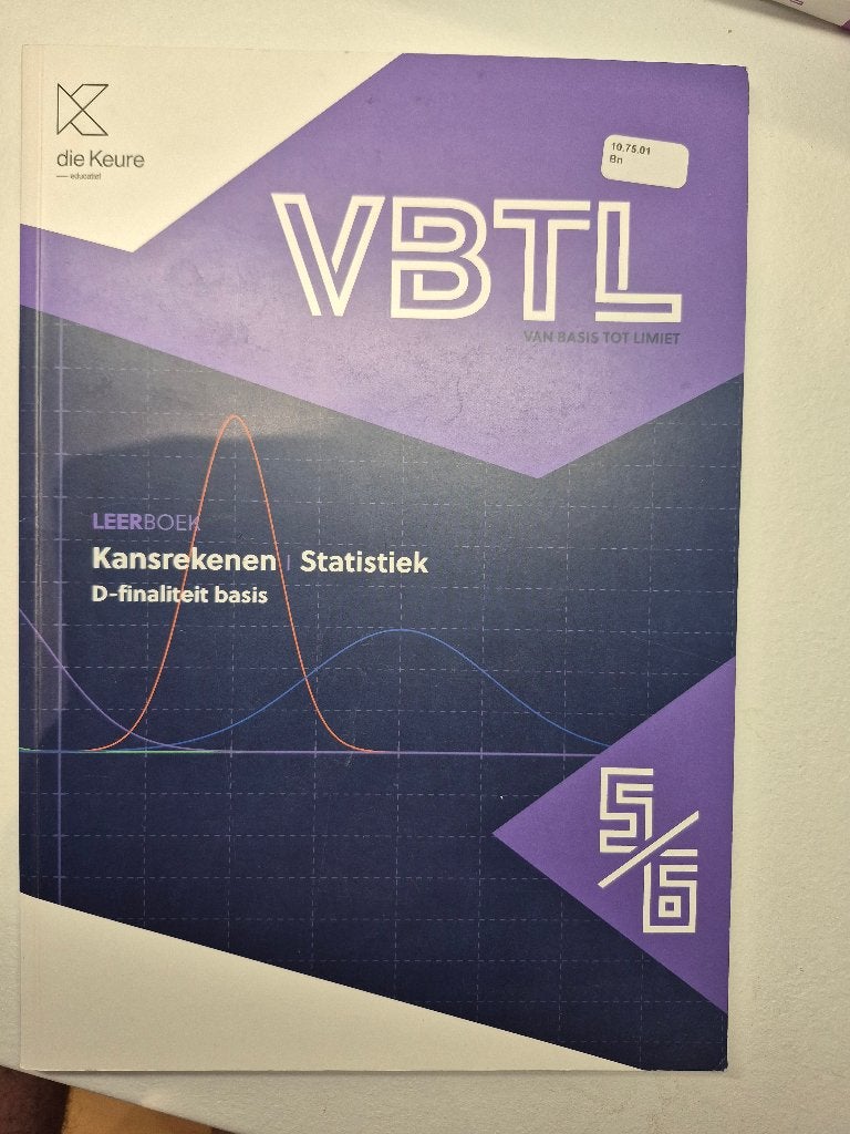 VBTL 5/6 Kansrekenen + Statistiek D-Finalteit, Boeken, Ophalen, Zo goed als nieuw, ASO, Wiskunde A