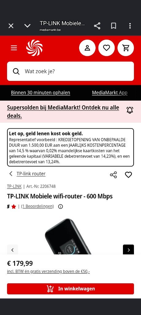 Titel: TP-Link mobiele wifi-router, Computers en Software, Ophalen, Gebruikt, TP-Link