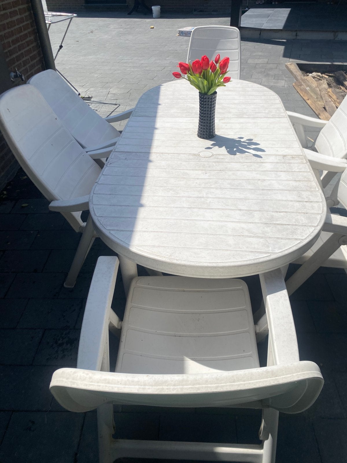 Tuinset, Tuin en Terras, Ophalen, Kunststof, Gebruikt, 6 zitplaatsen