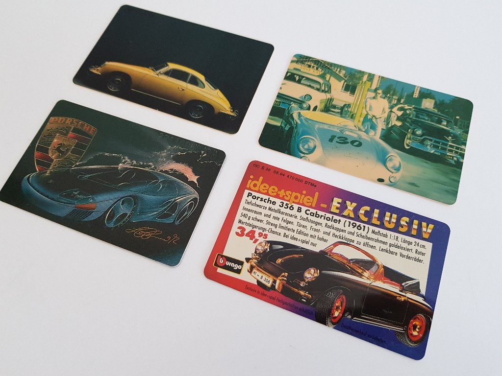 4 Porsche telefoonkaarten - 3x in originele verpakking - ’90, Collections, Cartes de téléphone, Enlèvement ou Envoi