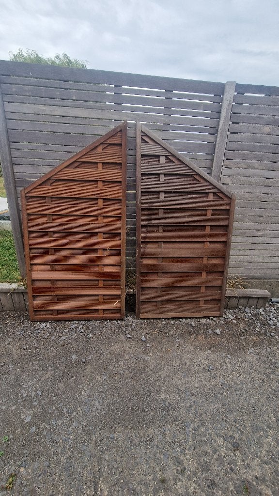 11 clôtures de jardin inclinées Felixwood Bangkirai, Bois dur, Comme neuf, Enlèvement, Autres types