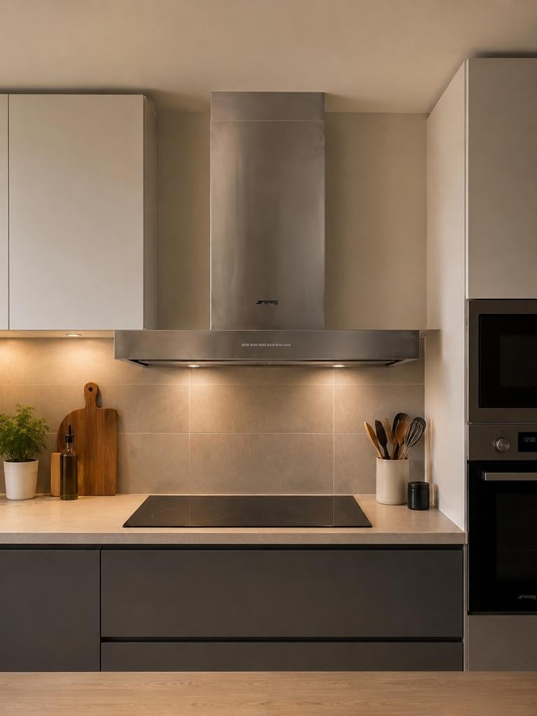 Hotte aspirante Smeg, four encastrable Zanussi, Enlèvement, Comme neuf, Noir