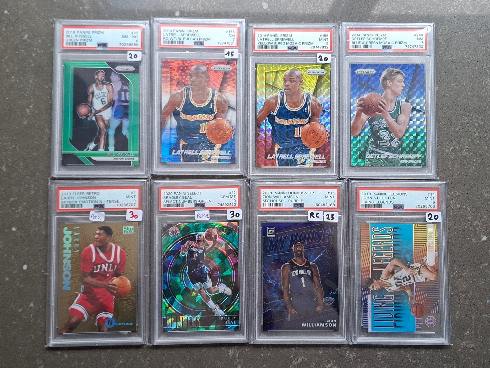 nba cards panini prizm fleer optic psa, Ophalen of Verzenden