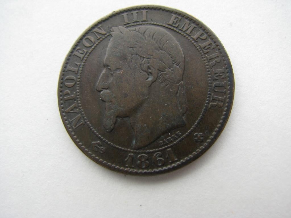5 c Napoléon III tête laurée 1861 "BB", Envoi, France