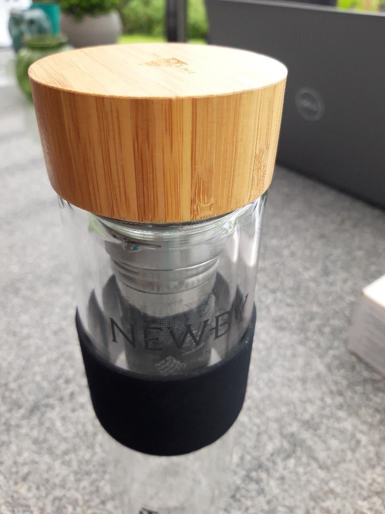 Dubbelwandige Theepot in Glas en Bamboe - 40 cl/NIEUW, Huis en Inrichting, Ophalen, Nieuw, Glas, Glas of Glazen
