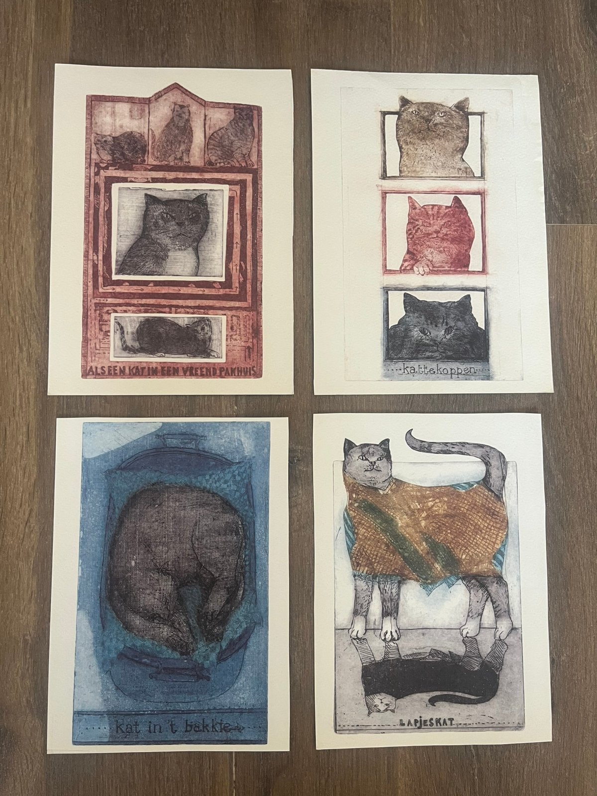 katten prenten kunst, Antiquités & Art, Art | Dessins & Photographie, Enlèvement ou Envoi, Sérigraphie