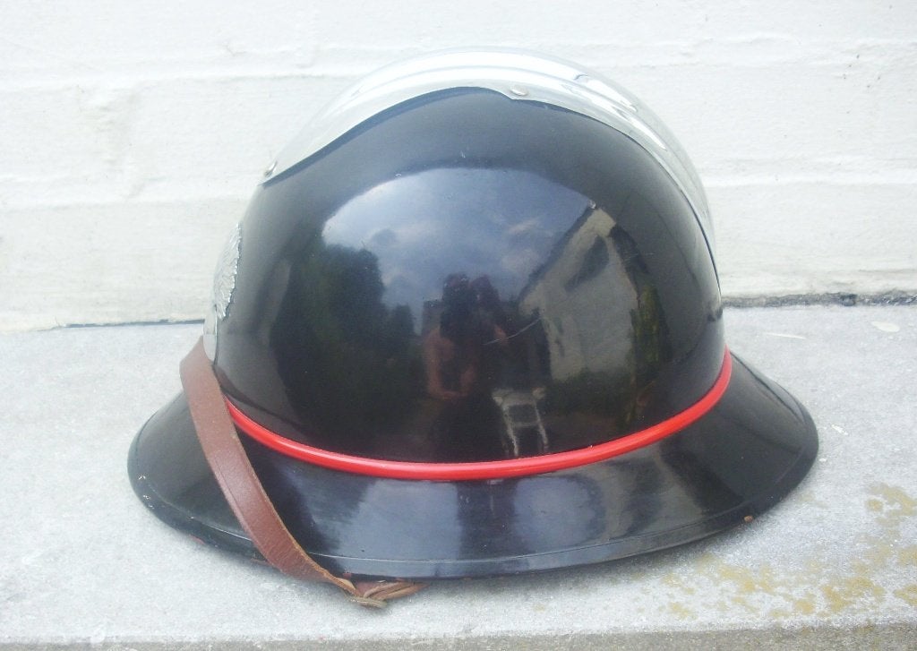 Casque nominatif et matriculé gendarmerie 1948 brigade Bree, Collections, Envoi, Gendarmerie, Casque ou Béret