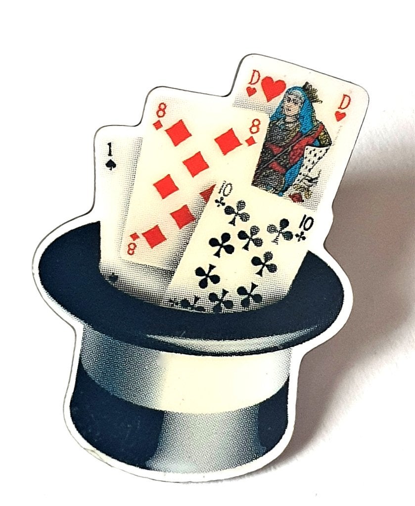 Pin’s vintage Magie 🎩 Chapeau de magicien & cartes à jouer, Collections, Enlèvement ou Envoi, Neuf, Autres sujets/thèmes, Insigne ou Pin's