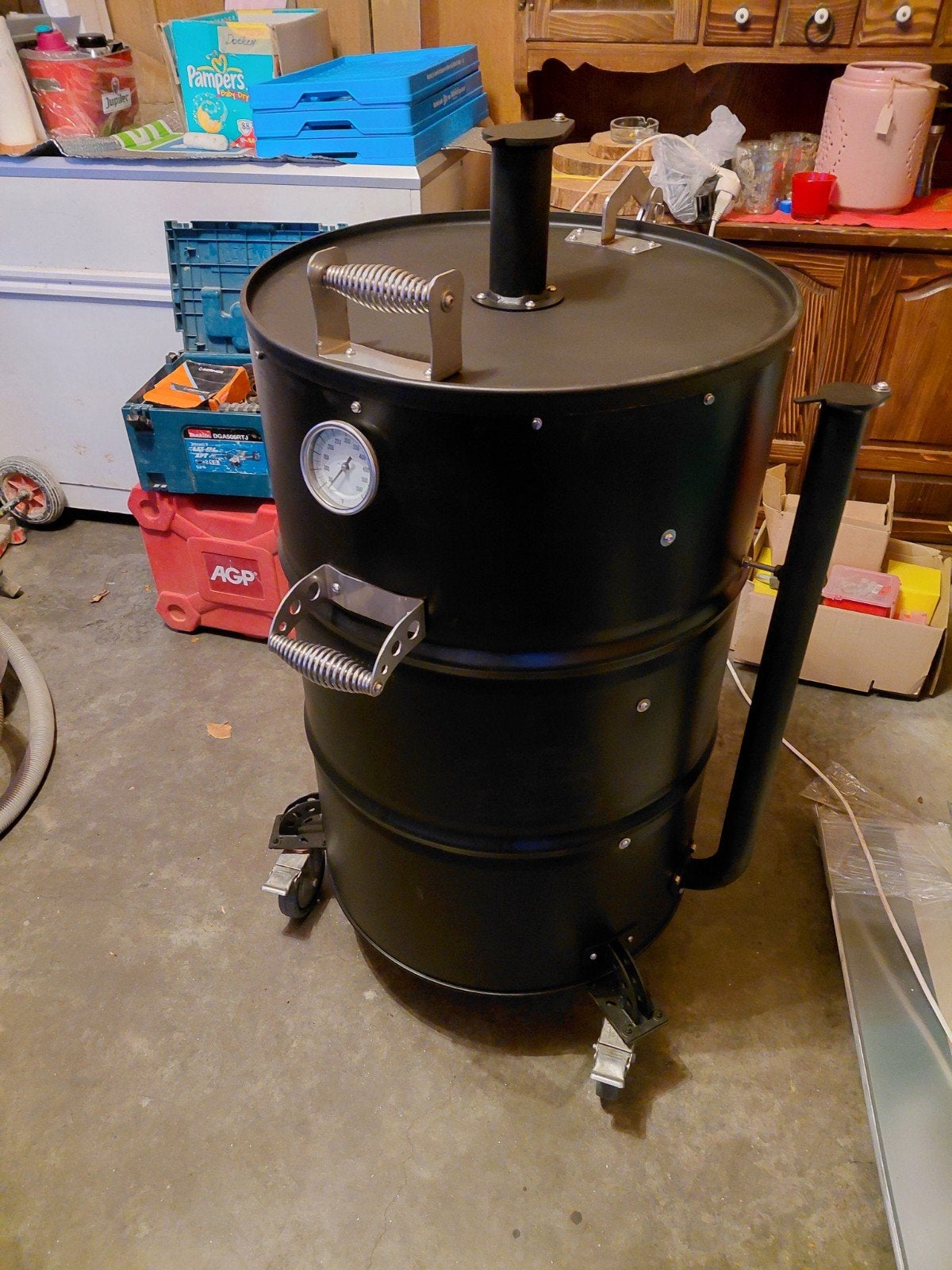 Drum smoker, Ophalen